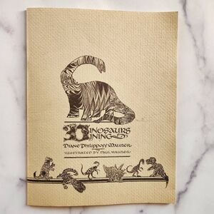 Dinosaurs Dining vintage 1986 taupe cardboard viking style educational Jurassic